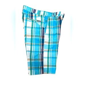 VOLCOM 🩳 Plaid Blue and White Men's Shorts